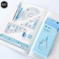 8 pcs/set Ruler Compass Eraser Triangle Protractor Set Geometry Stationery Mathematical For Boy Girl Students School Supplies. 