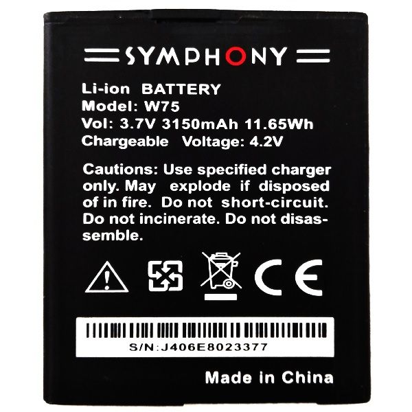 Symphony W75 Mobile Battery 3150 mAh