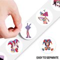 200pcs Cute Cartoon The Amazing Digital Circus Sealing Labels Stickers Roll Kawaii Game Anime Kids Reward Sticker Decals Gifts. 