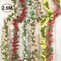 2.5M Artificial Peony Flowers Rattan String Decor for Wedding Home Hotel Garden Garden Roses Arch Door Decoration. 