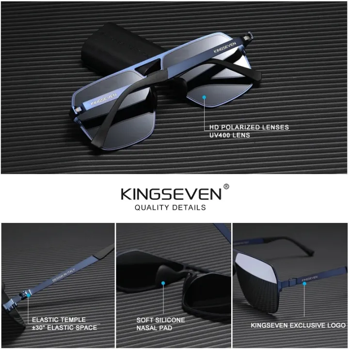 KINGSEVEN%20Polarized%20New%20Fishing%20Driving%20Men's%20Sunglasses%20Ultra%20Thin%20Temples%20Pilot%20Sun%20Glasses%20De%20Sol%20UV400%20-%20Image%203