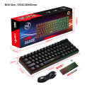 V200 Portable Gaming Keyboard RGB Colorful Backlit Keyboard 68 Keys Silence Keyboard Mechanical Wired Keyboards. 