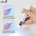 Monja Portable Mini Nail Dryer Lamp White Nail Art UV LED Flashlight with LED Screen Display Quick Dry Nail Light Nail Art Tools.