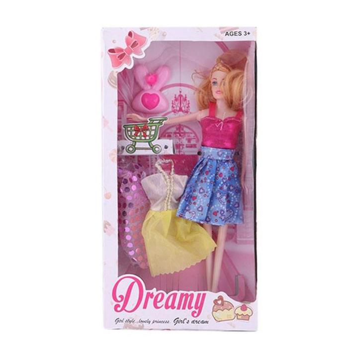 Plastic Barbie Toy Doll - Blue And Magenta