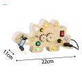 Toddlers Busy Board Switch Board Activities, Wood Rotating Gear Toy, Dinosaur Shape, Early Educational Basic Life Skills for Plane Travel Toy.
