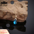 Carat Vintage Teardrop Rhinestone Women Jewelry Set Necklace Hook Earrings Pendants. 