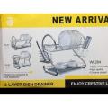 Stainless Steel 2 Tier Dish Rack Dish Drain Rack Drying Rack Dish Drainer Rack Dish Racks for Kitchen Counter. 