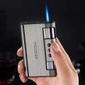 New 2 In 1 Automatic Cig@ arette Box with Lig@hter Metal. 