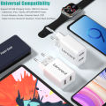 LENCENT EU Plug 2 Port USB Wall Charger 12W/2.4A Mobile Charger with Auto-ID technology, European Multiport Plug. 