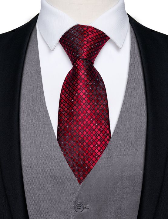 Fashion%20Gray%20Classic%20Waistcoat%20Sleeveless%20Slim%20Fit%20Men's%20Vest%20and%20Red%20Necktie%20for%20Business%20Wedding%20Party%20V-neck%20Vests%20for%20Man%20-%20Image%203