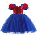 Disney Spiderman Cosplay Tutu Dress Costumes Girls Children's Day Vestidos Party Halloween Spider Mesh Kids Clothes.