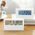 Creative LED Transparent Alarm Clock Luminous Multifunction Alarm Clocks Weather Temperature and Humidity Desktop Ornament Clock. 