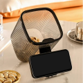 1 Piece Mini Desktop Small Trash Can Plastic Bedroom Bathroom Clean Workspace Wastebasket Garbage Bin,Black.