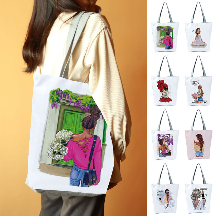 Women%20Tote%20Bag%20Solid%20Structure%20Foldable%20People%20Print%20Lady%20Shoulder%20Pouch%20-%20Image%206