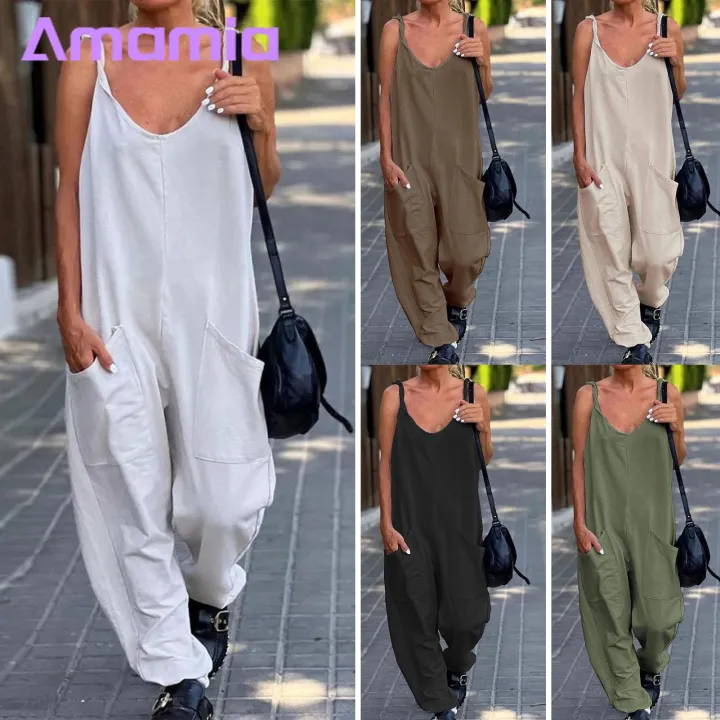 V-neck%20Sleeveless%20Jumpsuit%20Ladies%20Jumpsuit%20Women%20Sling%20V-neck%20Sleeveless%20Big%20Pockets%20Wide%20Leg%20Solid%20Color%20Thin%20Playsuit%20Bib%20Overall%20Streetwear%20Loose%20Jumpsuit%20-%20Image%206
