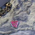 Queen Mother West Vintage Y2K Planet Letters Rose Pink Drop Oil Love Pendant Necklace Female Sweet Cool Wind Clavicle Chain Tide. 