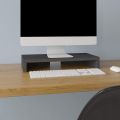 TV PC Desktop Modern Computer Monitor Stand Screen Riser-White-Black-Walnut color-HR Crafts. 