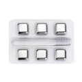 6Pcs Stainless Steel Ice-Cubes Set Reusable Chilling Stones Wine Cooling Chilling Rock Bar Tool for Whiskey Wine. 