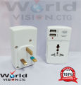 3 Pin/UK Plug Universal+2USB 2 Way Multi Adapter MAX 13A 250V-2500W - Multi Plug - Multi Plug.