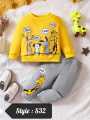 Kids Baby Boys Girls Sweatshirt Tops & Pants Trousers Outfits Set For Winter. 