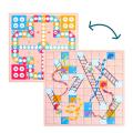 【Happy baby toy store】2 in 1 Double-d Wooden Flying Ludo Snake Ladder Game Board Kids Family Interactive Game Toy Set. 