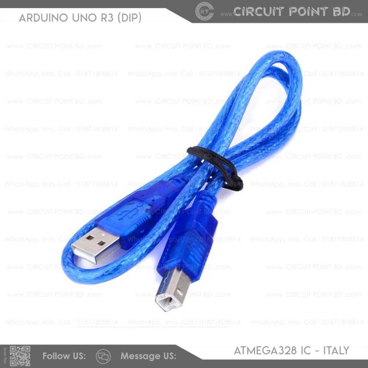 Arduino UNO R3 (DIP) Development Board with USB Cable – Compatible with ...