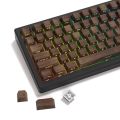 136 Keys Wood Grain Shine Through Keycaps Dye Sub Side Print PBT Keycaps Cherry Profile for Cherry Gateron MX Switch Keyboard. 