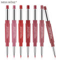 MISS ROSE 1Pc 2 In 1 Double-Headed Matte Lipstick Lip Liner Pencil Waterproof Long Lasting 30 Colors Matte Lip Tube Makeup TSLM2 KKhao. 