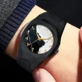 New Aura Arabic Watch Men's Quartz Watch Black Carbon Plastic watch for men.