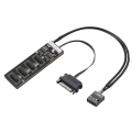 9Pin USB Header Splitter with SATA Power Cable, Internal USB Hub Extension USB 2.0 Splitter Connector for Motherboard Easy Install Easy to Use.