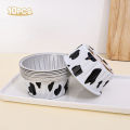 10Pcs/Set Reusable Round Aluminum Foil Tin Cup Pudding Cake Mold Air Fryer Tinfoil Box Small Baking Tray Baking Pastry Tools.