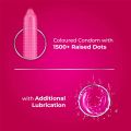 Skore Strawberry Flavor 1500+ Raised Dots Condom for Men | 3pcs Pack | India. 