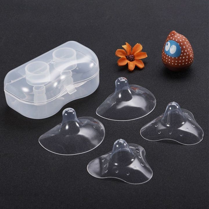 2 Piece Nipple Shield with Carrying Boxes Breastfeeding Nipple