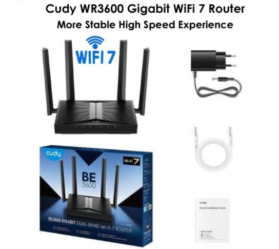 Cudy WR3600 BE3600 Mbps Gigabit Dual-Band Wi-Fi 7 Network Router