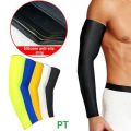 Sun Protection Arm Sleeves For Men & Women-2 Pcs- Full Black.