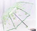 Outdoor Korean Umbrella Folding Cute Korean Mini Fresh Simple Sen Series Trifold Cherry Blossom Transparent Japanese Umbrella Moonlight Shines.