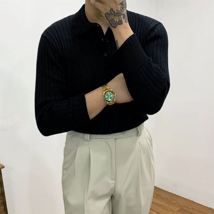 Autumn%20Long%20Sleeve%20Knit%20Polo%20Shirt%20Men%20Fashion%20Ribbed%20Solid%20Color%20Slim%20Polo%20T-shirts%20Knitted%20Mens%20Casual%20Button%20Lapel%20Pullovers%20KEEMEEUYZO%20-%20Image%205