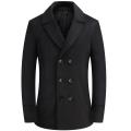 New Men Winter Wool Coat British Style Double Breasted Trench Coat Men Brand Solid Color Woolen Pea Coat Male Overcoat. 