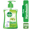 Dettol Handwash Aloe Vera 200ml Pump, Liquid Soap with Aloe Vera Extract.