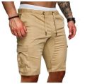 2023 Summer New Men's Casual Fashion Lace Up Shorts Elastic Waist Sports Shorts Men's Cargo Pants. 
