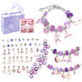 Bracelet Kit for Women DIY Jewelry Making Accessories Metal Charms Set for Kids Trend Hand String Handmade Macroporous Beads. 