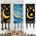 Ramadan Decoration Hanging Flag EID Mubarak Decor For Home Porch Door Banner Ramadan Kareem Islamic Muslim Party Eid Al-Fitr Gif. 