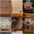 Custom Heart Shaped Balloon Night Light with Engraved Name or Message 3D Illusion Infinity Love Light For Couples Bedroom Deco. 