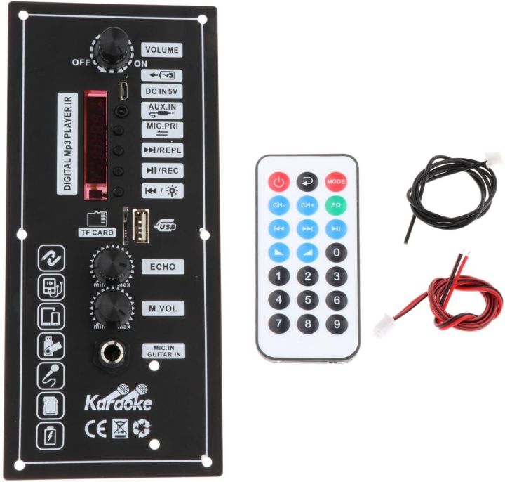 3.7 V Amplifier Board Square Dance 30W Speaker Amplifier Support Bluetooth AUX TF-Card U-Disk Recording 5-8Inch Speaker