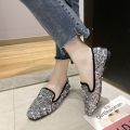 Social Gommino Women's Korean-Style Summer New Flat Internet Celebrity Student Sequined Loafers Slip-on Loafer Shoes.