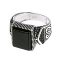 Guaranteed Mens Rings Silver s925 Antique Turkish Rings For Mens Signet Ring With Stone Color Square Turkish Jewelry Anello Uomo. 