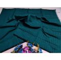 Black Colour Half Silk Tangail Tat Chumki Saree For Women No Blouse Piece. 