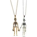 2 Pcs Retro Skeleton Ghost Magnetic Necklaces Halloween Necklace for Best Friend Couples Hold Hands Skull Necklaces Gifts. 