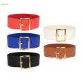 Women's Stretch Belt Metal Buckle Women Wide Waist Belt for Dress Coat Women Red.