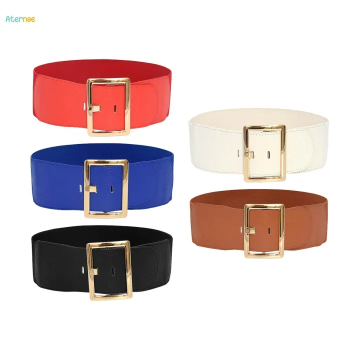 Women's%20Stretch%20Belt%20Metal%20Buckle%20Women%20Wide%20Waist%20Belt%20for%20Dress%20Coat%20Women%20Red%20-%20Image%207